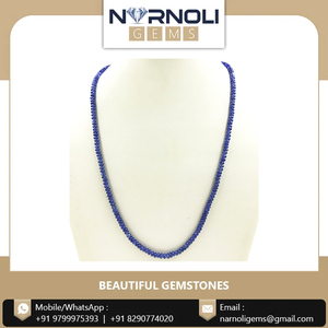 Collar de cuentas lisas de zafiro de alta calidad más vendidas, creaciones de joyería a precio de mercado mayorista - Product Image 2