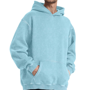 Sudaderas con capucha de invierno de lavado ácido transpirable de secado rápido Impresión personalizada 100% Algodón Fleece Logo Jersey de hombre de alta calidad - Product Image 6