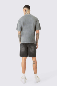 <b>Vintage</b> 100% Cotton <b>Tshirt</b> 300 GSM Baggy Oversized Distressed for Look Plain Knitted T Shirt for Men - Product Image 6
