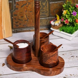 ชุดที่ใส่เครื่องปรุงอาหารแบบไม้สำหรับร้านอาหารจานซอสปรุงรสเครื่องเทศที่เก็บอาหาร - Product Image 3