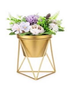 Jarrón de flores de hierro y metal con diseño de Luna recubierta de polvo dorado hecho a mano, venta al por mayor, precio bajo clásico, florero de forma redonda - Product Image 3