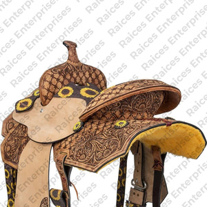 Selle anglaise équestre en cuir de vachette originale avec logo personnalisé en couleur unie vente en gros de selle anglaise de cheval de meilleure qualité - Product Image 5