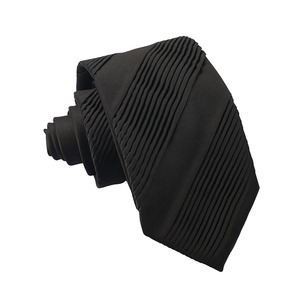 Corbatas Sólidas Estampadas de Poliéster, Corbatas Plisadas con Efecto Drapeado - Product Image 2