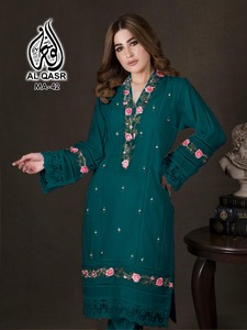 Último diseñador Pure Georgette Bordado Secuencia Trabajo Salwar Traje Ropa india y pakistaní por Fab Zone - Product Image 5