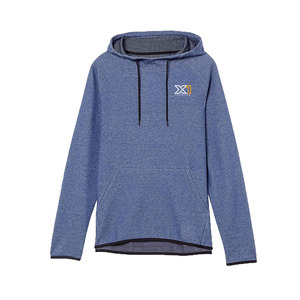 <b>Men's</b> <b>Blue</b> Hooded Sweatshirt With Front Pocket Quick Dry French Terry Casual Fit Summer Wear - Product Image 4