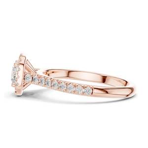 1.202 CT Round Brilliant Lab Diamond Halo <b>Ring</b> for Women VVS-VS EF Clarity 18KT, 14KT, 10KT Gold & 925 Silver Rose, - Product Image 6
