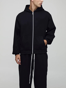 ชุดวอร์มผ้าฝ้ายมีฮู้ดสำหรับผู้ชายเสื้อวิ่งออกกำลังกาย2ชิ้นเสื้อวอร์มไซส์ใหญ่พิเศษมีซิปสำหรับฤดูหนาวพิมพ์โลโก้พัฟตามสั่ง - Product Image 5