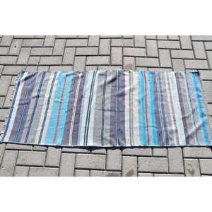 พรมขนสัตว์8FT สไตล์ตุรกีพรมปอกระเจาสำหรับห้องนั่งเล่นทางเข้าโถงทางเดินยางแบบโมเดิร์นสีเทาน้ำเงิน2x4 - Product Image 3