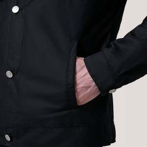 Irwin Black Waxed Canvas Field <b>Jacket</b> Water-Proof Reversible Workwear Style Zippered Closure Hooded XS XL Autumn Vintage Pattern - Product Image 6