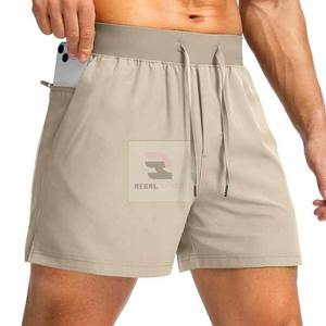 Pantalones cortos de gimnasio con logotipo personalizado para hombre, pantalones cortos deportivos cómodos con cintura elástica para correr - Product Image 3