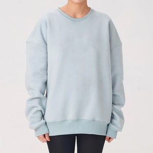 Sweat à capuche ample décontracté pour femme, surdimensionné, écologique, imprimé, col rond, en mélange polyester/coton, polaire 500g, devant - Product Image 6