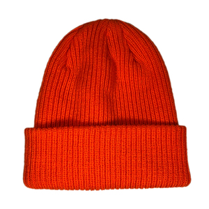Fabricante ODM, Gorro de Punto Personalizado de Color Sólido Unisex para Deportes de Invierno, 100% Acrílico, con Puño, Color Naranja, Jacquard - Product Image 1