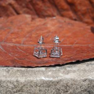 OEM al por mayor 1,25 Ct princesa corte laboratorio crecido diamante solitario Stud pendientes CVD certificado Oro aniversario regalo joyería - Product Image 6