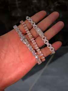 Bracelet unisexe en argent sterling 925 avec diamant moissanite et marquage 925, idéal pour le quotidien et les occasions spéciales – Grande Vente - Product Image 5