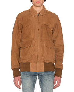 แจ็กเก็ตหนังนิ่มสำหรับผู้ชายระบายอากาศได้ดีใหม่แจ็กเก็ตหนังกลับไซซ์ใส่สบายปรับโลโก้ได้ตามต้องการ - Product Image 1