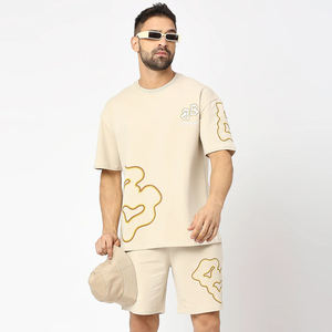 Ensemble de vêtements de sport d'été à séchage rapide pour hommes, haut à manches courtes et short de sport à taille élastique avec dessins attrayants - Product Image 4