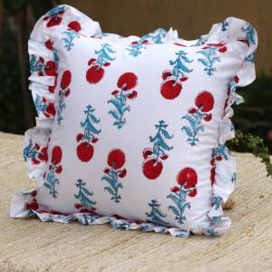 Funda de Cojín Decorativa con Estampado Floral de Diseño, Color Blanco, 18x18, para Hospital, Estilo Cottage Core - Product Image 4