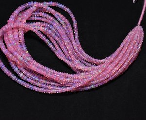 ลูกปัดโอปอลเอธิโอเปียนสีชมพูลูกปัดแบบเส้นร้อยลูกปัดอัญมณีหลวมสำหรับทำเครื่องประดับสร้อยข้อมือ DIY - Product Image 4