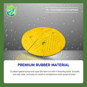 Nouvelle borne de limitation de vitesse en caoutchouc jaune de grande taille, de haute qualité, hauteur 4 cm, durable, sûre, fiable, pour la sécurité routière, utilisation longue durée - Product Image 6