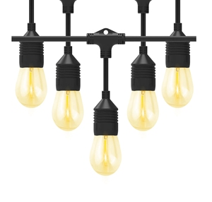 Alta calidad <span class=keywords><strong>48FT</strong></span> 15 piezas bombillas grado comercial jardín Patio luz 110V S14 Cadena de luz LED festón luces al aire libre - Product Image 1