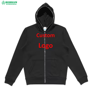 High Quality Heavyweight Oversized Full Zip Hoodies Custom Logo Design Puff Printing Blank Plain 100% Cotton Quick Dry Hoodies - Product Image 6
