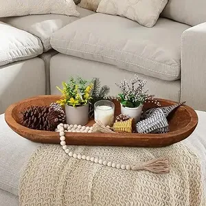 Tazón de masa de madera de mango tallado a mano al mejor precio para la decoración del hogar y la habitación de la granja - Product Image 6