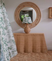 Nouveaux articles Console d'entrée en rotin pétoncle meubles de maison Table en rotin Vintage Boho naturel meubles de salon fabriqués au Vietnam