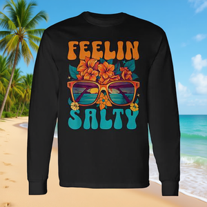 Camiseta de Manga Larga para Amantes del Océano, Estilo Retro, con Gafas de Sol, Sensación Salada, Camiseta Promocional - Product Image 3