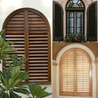 Persianas de Madera Maciza de Lujo y Puerta Arqueada de Diseño Minimalista, Ecológicas y Resistentes al Viento para Dormitorio, Cocina, Baño y Escuela
