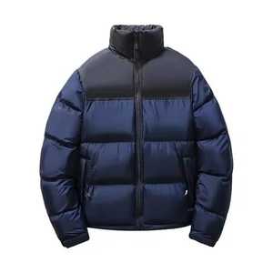 Veste KWICLO pour homme, hiver, style vintage de haute qualité, nylon orange et noir, design personnalisé, rembourrage en fibre de polyester 100% blanche - Product Image 4