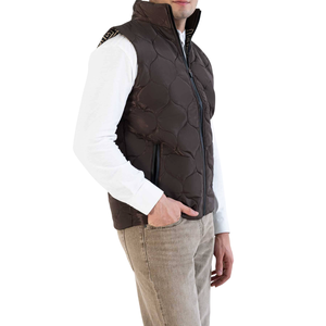 2025 chaleco acolchado con cuello levantado personalizado para hombre-Chaqueta de burbuja sin mangas cálida al por mayor chaleco transpirable de estilo exterior de invierno - Product Image 1