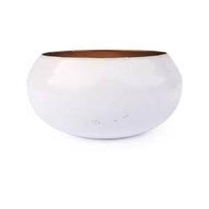 Vente en gros en usine de bol à bougie de forme ronde avec revêtement en poudre blanc finition brillante en relief pour la décoration de la maison meilleure qualité - Product Image 6