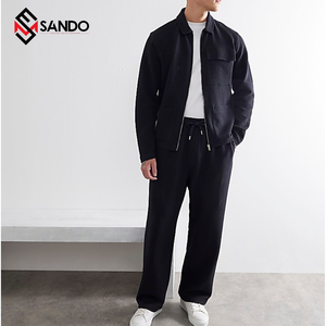 Hommes Logo Personnalisé Respirant Active Bottoms Oversize Loose Fit Taille Élastique Joggers Deux Pièces À Capuche Survêtement-Vente en Gros - Product Image 1