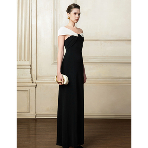 Robe élégante pour femmes la plus vendue LUNA ROBE À ÉPAULES 95% Acétate, 5% Spandex Vêtements en gros pour femmes Logo personnalisé - Product Image 1