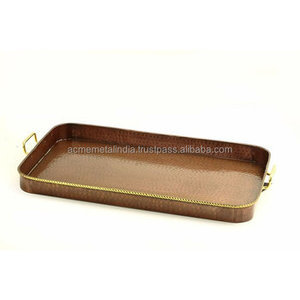 Meilleures ventes Grand plateau alimentaire en métal et laiton de qualité supérieure de l'Inde, idéal pour la vaisselle de restaurant et le service de chocolat - Product Image 1