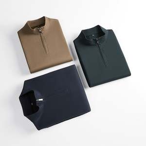 Suéter con capucha de manga larga para hombre de alta calidad con logotipo personalizado poliéster/algodón de punto suave para temporada de otoño con cremallera - Product Image 3