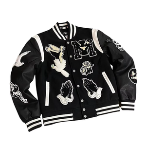 Chaquetas Universitarias de Lana para Hombre, Chaqueta Universitaria de Cuero Personalizada con Letras para Hombre, Chaqueta de Béisbol con Letras para Hombre - Product Image 1