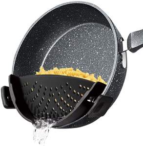 Katlanabilir kevgir silikon makarna süzgeç mutfak alet silikon klip on süzgeç makarna et sebze meyve tencere Pan için - Product Image 5