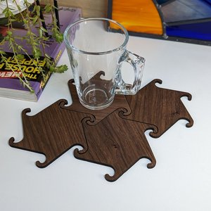 Personalized Laser Engraved <b>Slate</b> Stone <b>Coaster</b> Set, Custom Drink Pads for Promotional Corporate Gifting and Elegant Home Decor - Product Image 1