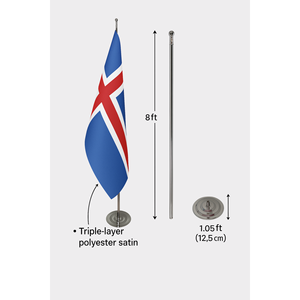 Iceland Official Indoor 3x5ft Digital Nylon Aluminum <b>Pole</b> Variety Silk Vinyl Polyester Plastic Automotive Insurance Education - Product Image 6