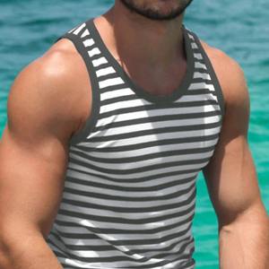 Camiseta sin mangas con estampado personalizado, camisetas sin mangas gráficas de algodón para hombres, camisetas sin mangas de moda de playa de verano para hombres - Product Image 3