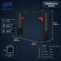 Máquina de Poleas Comercial con Doble Torre de Pesas, Entrenador Funcional, Barra de Dominadas Ajustable, Equipo de Fuerza para Gimnasio