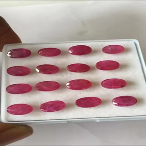 Rubis naturel pierre précieuse en vrac coupe ovale 5x7mm 6x8mm belle couleur rouge bonne qualité lustre origine Mozambique IGI certifié pour les bijoux - Product Image 2