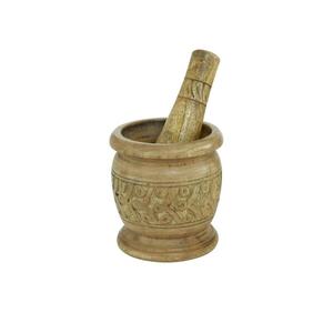 Ensemble mortier et pilon en bois naturel faits à la main broyeur d'épices traditionnel en bois broyeur à base de plantes outil de cuisine pour un usage domestique - Product Image 4