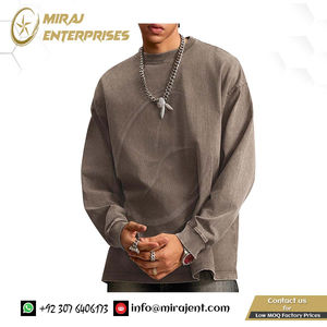 Sudadera Vintage de lavado ácido de gran tamaño para hombre, 100% de algodón, manga larga, ropa de calle térmica a prueba de viento, técnicas bordadas pesadas - Product Image 2