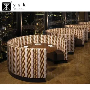 Restaurant Interior Design Lounge Furniture Round Sofa U Shape Restaurant Seating Booths RF-659