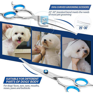 Durable Stainless Steel <b>Curved</b> Pet Grooming <b>Scissors</b> with Anti-Slip Grip Simple Design Eco-Friendly & Easy to Use - Product Image 4