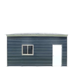 Garage extérieur en métal pour deux voitures avec portes battantes doubles, entrée latérale et fenêtre - Product Image 4
