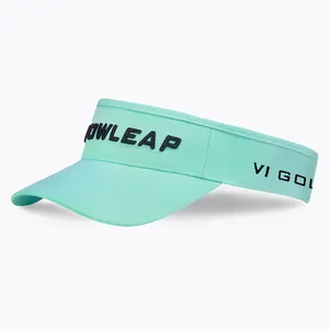 Chapeaux pare-soleil à séchage rapide avec logo en caoutchouc personnalisé PVC Visière de sport à bord incurvé en nylon brodée adaptée au golf en plein air et à la course à pied