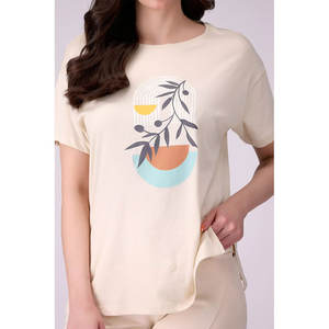 T-shirt surdimensionné pour femmes T-shirts graphiques col rond été manches courtes coupe ample hauts - Product Image 3